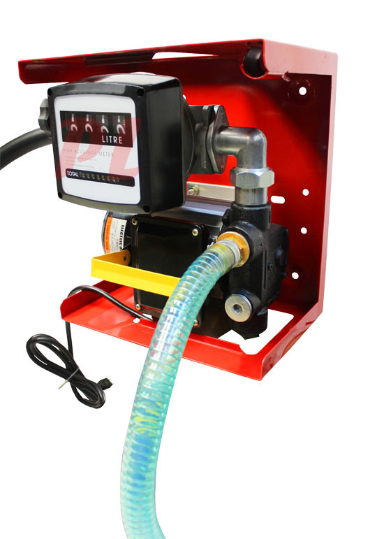 110v Electric Fuel Diesel Gas Transfer Pump w/ Meter Manual Nozzle Oil